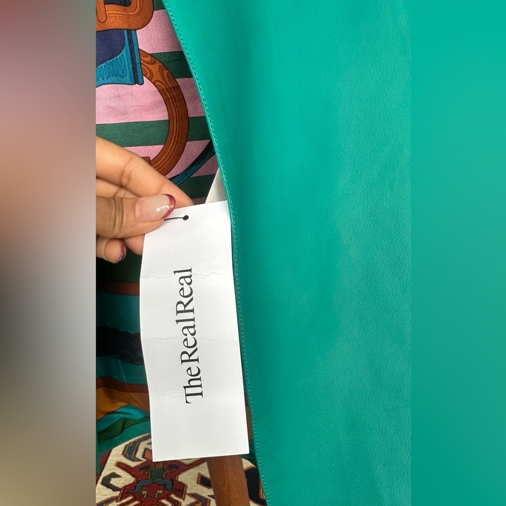 Sold ❌Hermès Teal Leather Jacket - Picture 4 of 11